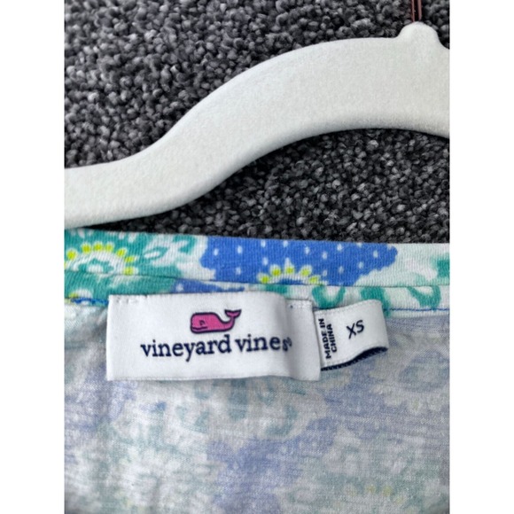 Vineyard Vines Womens Caribbean Floral Tee Print Dress‎ XS Blue/Green - Picture 2 of 9